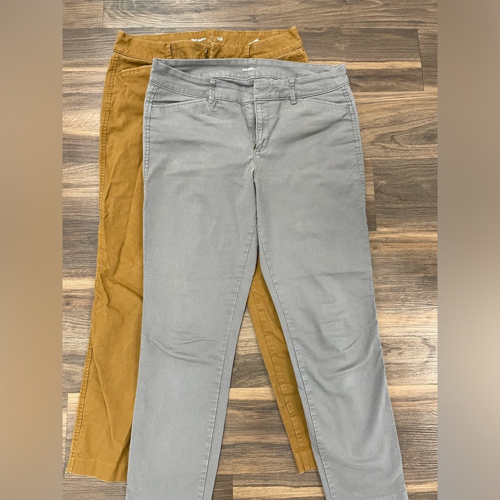 Old Navy Gray and Tan Pixie Pants